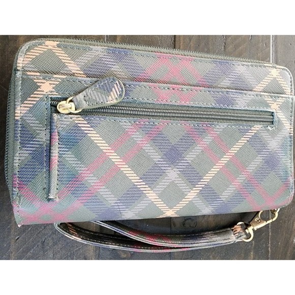 Green Plaid Pattern Wallet - Picture 2 of 6